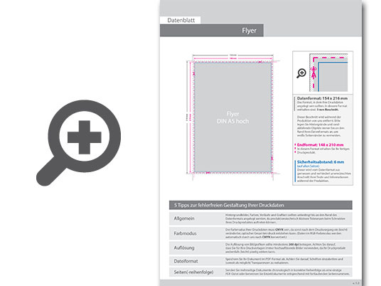 Product Bild multiloft-flyer_din_a5_hoch_(14_8_cm_x_21_0_cm)_einseitig_folienkaschiert_matt__4_0_farbig_(einseitiger_druck)